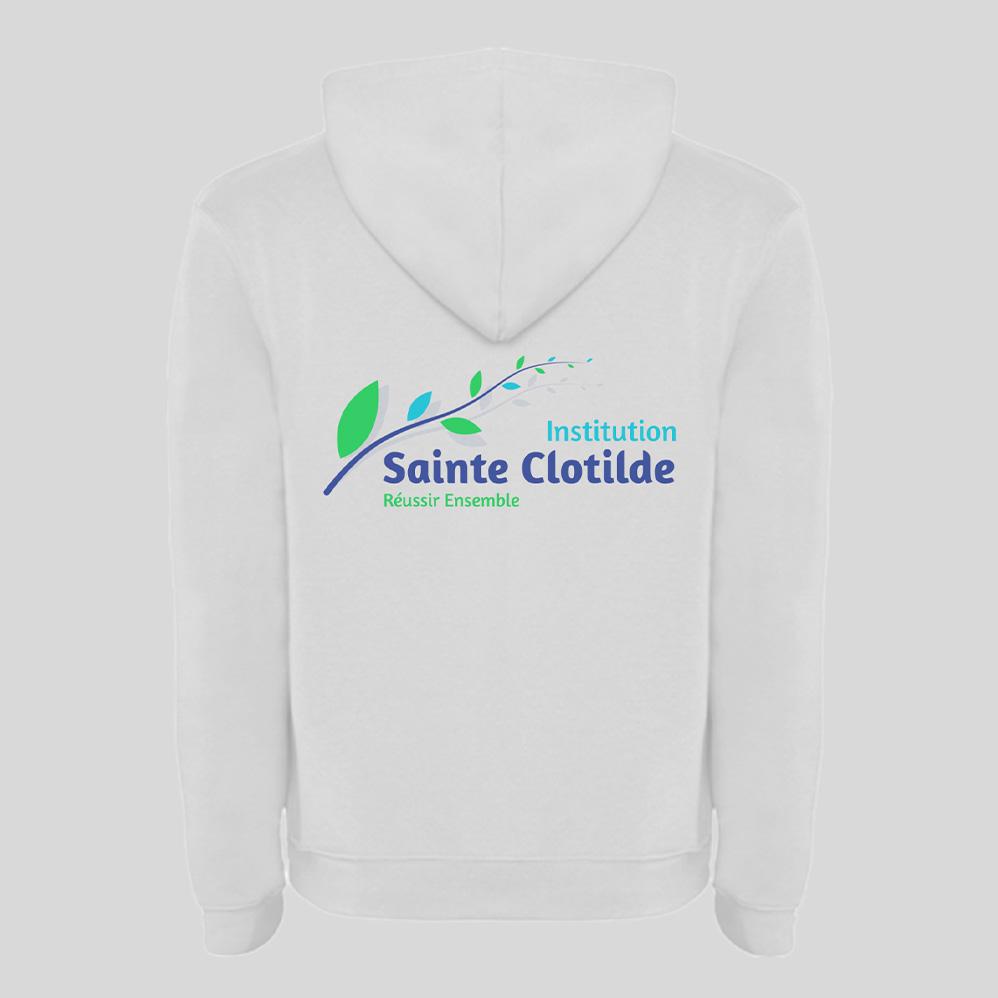 Sweat à capuche — Blanc, dos