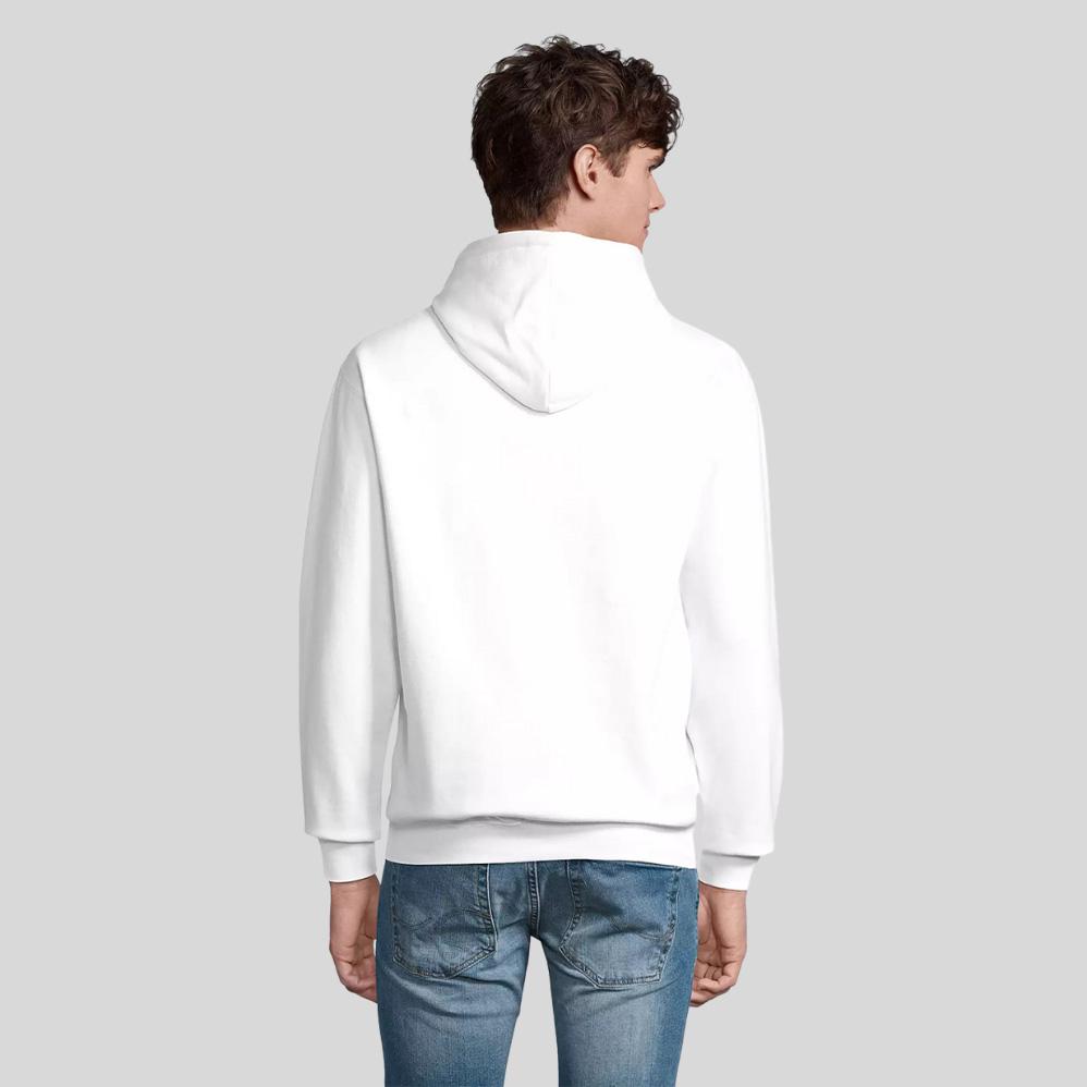 Sweat à capuche — Blanc, dos